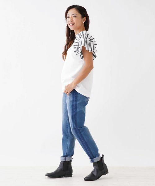 NEMIKA / ネミカ カットソー | ストライプフリルスリーブ切替カットソー | 詳細2