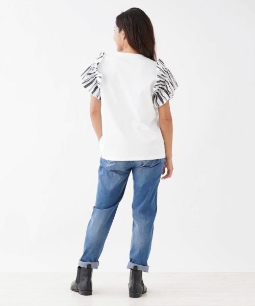 NEMIKA / ネミカ カットソー | ストライプフリルスリーブ切替カットソー | 詳細3