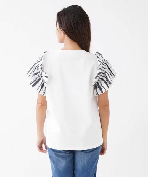 NEMIKA / ネミカ カットソー | ストライプフリルスリーブ切替カットソー | 詳細6