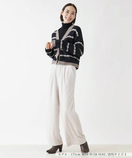 NEMIKA / ネミカ カーディガン・ボレロ | ボーダーVネックニットカーディガン【Kangra】 | 詳細1