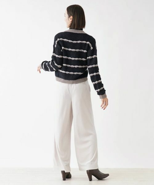 NEMIKA / ネミカ カーディガン・ボレロ | ボーダーVネックニットカーディガン【Kangra】 | 詳細3