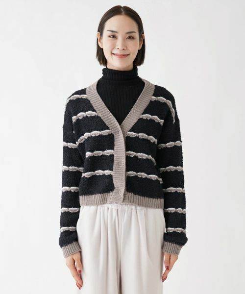 NEMIKA / ネミカ カーディガン・ボレロ | ボーダーVネックニットカーディガン【Kangra】 | 詳細4