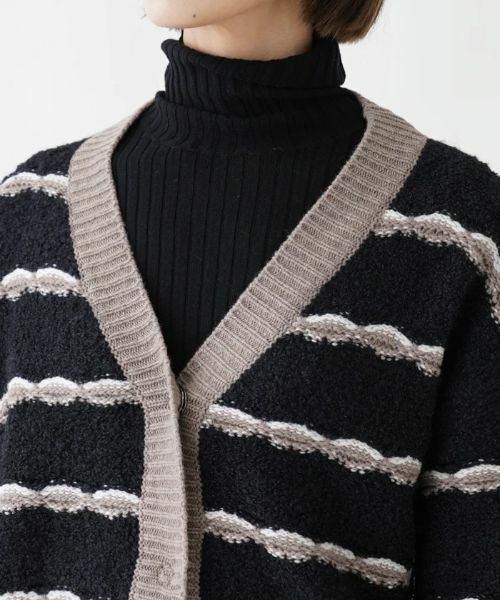 NEMIKA / ネミカ カーディガン・ボレロ | ボーダーVネックニットカーディガン【Kangra】 | 詳細7