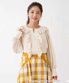 NEMIKA / ネミカ シャツ・ブラウス | ドット風フリルキーネックブラウス【NEMIKA】