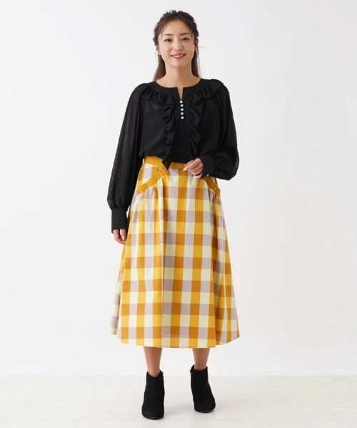 NEMIKA / ネミカ シャツ・ブラウス | ドット風フリルキーネックブラウス【NEMIKA】 | 詳細1