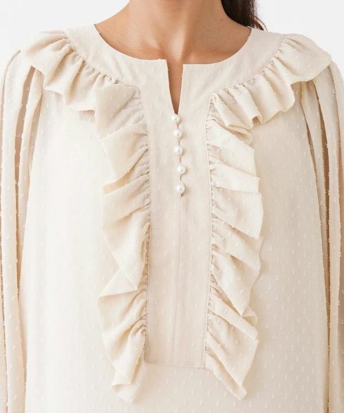 NEMIKA / ネミカ シャツ・ブラウス | ドット風フリルキーネックブラウス【NEMIKA】 | 詳細10