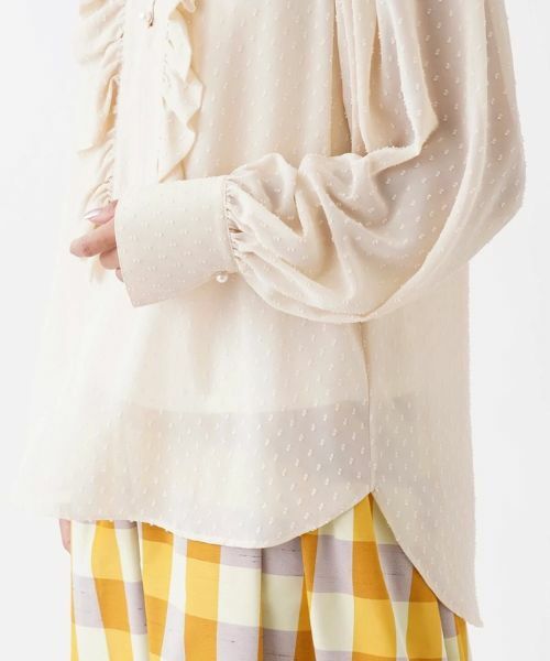 NEMIKA / ネミカ シャツ・ブラウス | ドット風フリルキーネックブラウス【NEMIKA】 | 詳細12