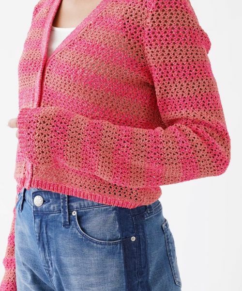 NEMIKA / ネミカ カーディガン・ボレロ | カギ針編みVネックボーダーカーディガン【RAG&BONE】 | 詳細8