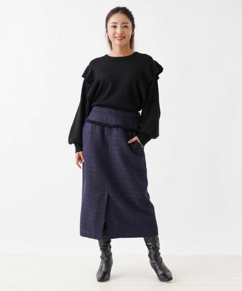 NEMIKA / ネミカ ミニ・ひざ丈スカート | 【セットアップ対応】ラメツイードタイトスカート【NEMIKA】 | 詳細1