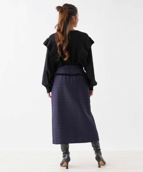 NEMIKA / ネミカ ミニ・ひざ丈スカート | 【セットアップ対応】ラメツイードタイトスカート【NEMIKA】 | 詳細3