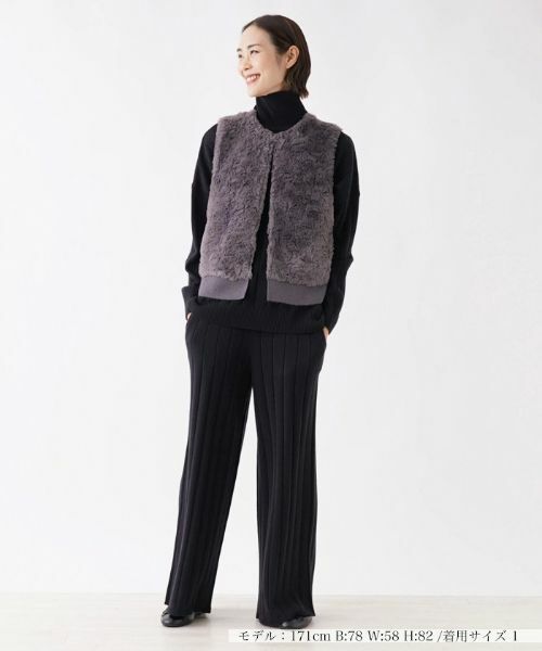 NEMIKA / ネミカ テーラードジャケット | ボア切替ニットベスト【NEMIKA】 | 詳細1