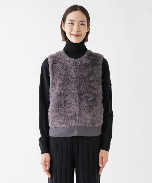 NEMIKA / ネミカ テーラードジャケット | ボア切替ニットベスト【NEMIKA】 | 詳細4