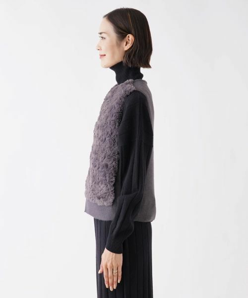 NEMIKA / ネミカ テーラードジャケット | ボア切替ニットベスト【NEMIKA】 | 詳細5