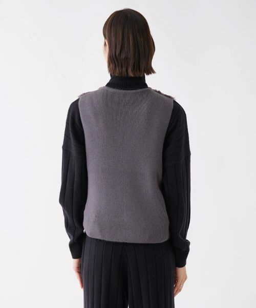 NEMIKA / ネミカ テーラードジャケット | ボア切替ニットベスト【NEMIKA】 | 詳細6