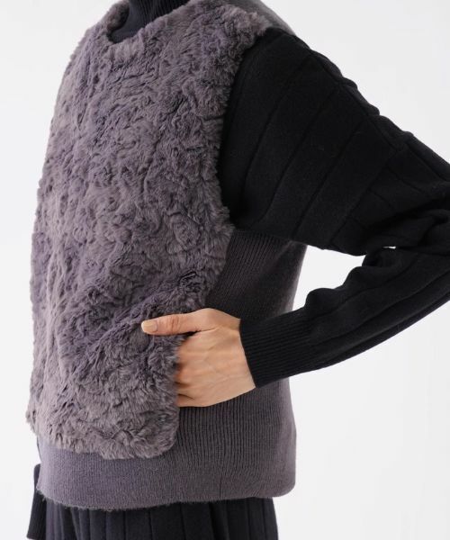 NEMIKA / ネミカ テーラードジャケット | ボア切替ニットベスト【NEMIKA】 | 詳細9