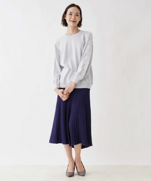 NEMIKA / ネミカ ニット・セーター | レーススリーブクルーネックニット【NEMIKA】 | 詳細1