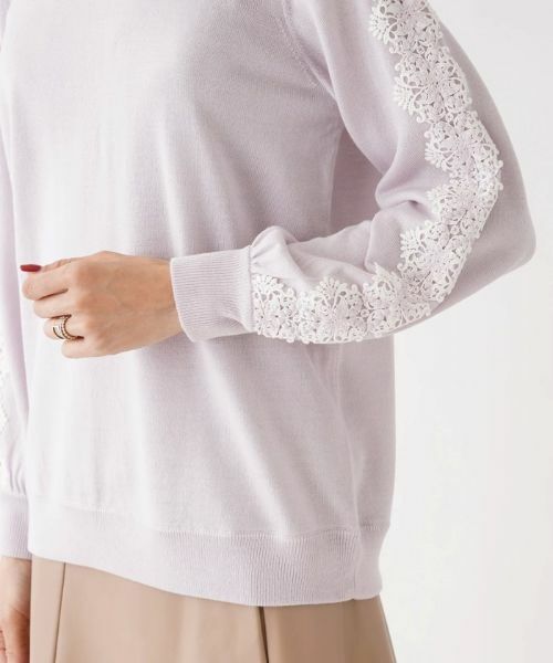 NEMIKA / ネミカ ニット・セーター | レーススリーブクルーネックニット【NEMIKA】 | 詳細12