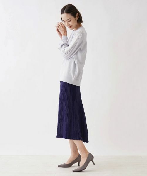 NEMIKA / ネミカ ニット・セーター | レーススリーブクルーネックニット【NEMIKA】 | 詳細2