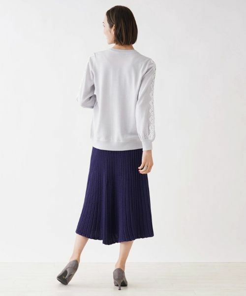 NEMIKA / ネミカ ニット・セーター | レーススリーブクルーネックニット【NEMIKA】 | 詳細3