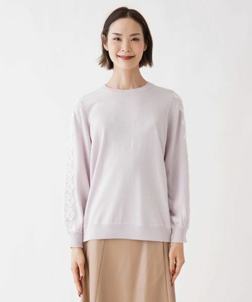 NEMIKA / ネミカ ニット・セーター | レーススリーブクルーネックニット【NEMIKA】 | 詳細7