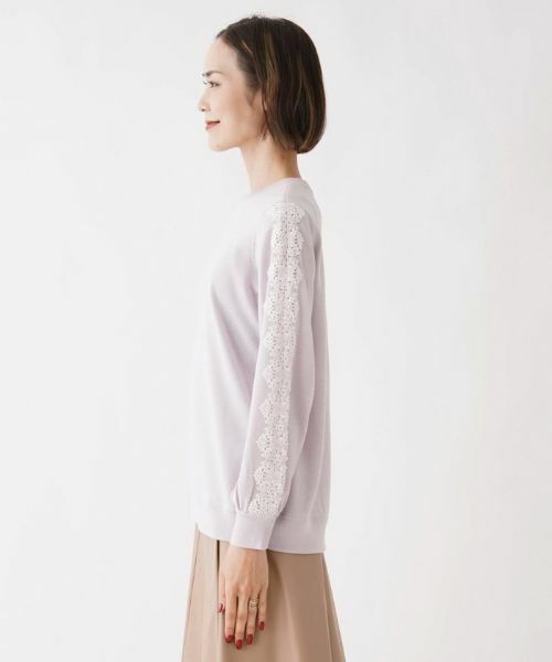 NEMIKA / ネミカ ニット・セーター | レーススリーブクルーネックニット【NEMIKA】 | 詳細8