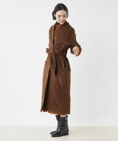 NEMIKA / ネミカ その他アウター | 【DRAWELL】ベルテッドノーカラーコート | 詳細15