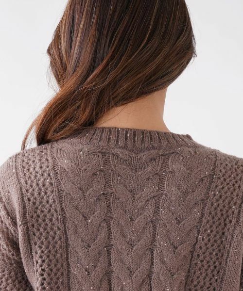 NEMIKA / ネミカ ニット・セーター | スパンコールケーブルメッシュニット | 詳細11