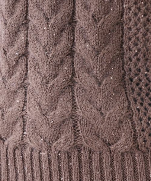 NEMIKA / ネミカ ニット・セーター | スパンコールケーブルメッシュニット | 詳細13