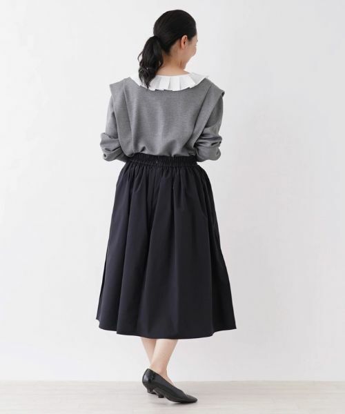 NEMIKA / ネミカ ミニ・ひざ丈スカート | 異素材切替スリットフレアスカート【NEMIKA】 | 詳細3