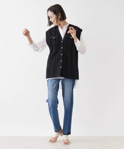 NEMIKA / ネミカ テーラードジャケット | ケーブル柄ニットベスト【NEMIKA】 | 詳細12