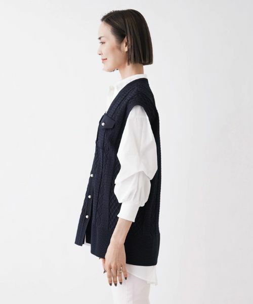 NEMIKA / ネミカ テーラードジャケット | ケーブル柄ニットベスト【NEMIKA】 | 詳細5