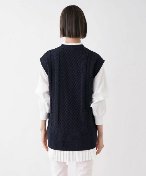 NEMIKA / ネミカ テーラードジャケット | ケーブル柄ニットベスト【NEMIKA】 | 詳細6