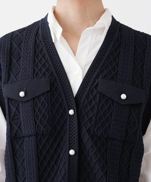 NEMIKA / ネミカ テーラードジャケット | ケーブル柄ニットベスト【NEMIKA】 | 詳細7