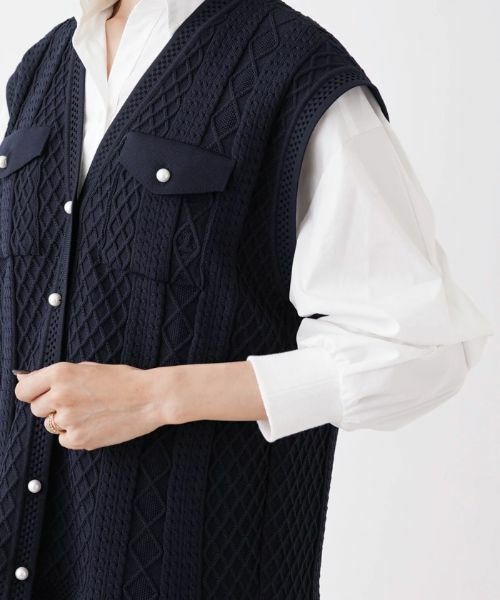 NEMIKA / ネミカ テーラードジャケット | ケーブル柄ニットベスト【NEMIKA】 | 詳細9