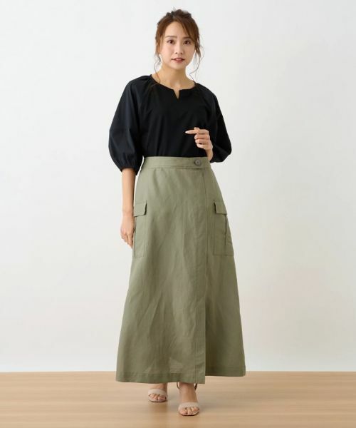 NEMIKA / ネミカ ミニ・ひざ丈スカート | ラップ風ロングスカート【NEMIKA】 | 詳細11