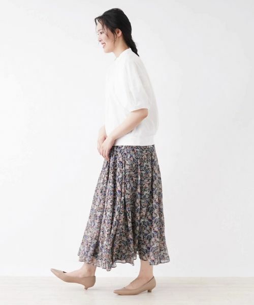 NEMIKA / ネミカ ミニ・ひざ丈スカート | リーフ柄フレアスカート【NEMIKA】 | 詳細11