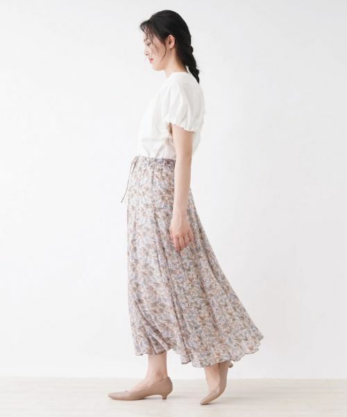 NEMIKA / ネミカ ミニ・ひざ丈スカート | リーフ柄フレアスカート【NEMIKA】 | 詳細2