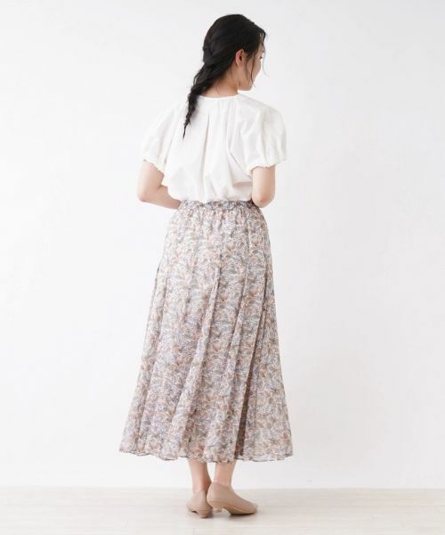 NEMIKA / ネミカ ミニ・ひざ丈スカート | リーフ柄フレアスカート【NEMIKA】 | 詳細3