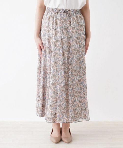 NEMIKA / ネミカ ミニ・ひざ丈スカート | リーフ柄フレアスカート【NEMIKA】 | 詳細4