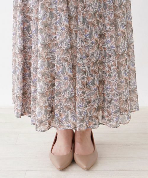 NEMIKA / ネミカ ミニ・ひざ丈スカート | リーフ柄フレアスカート【NEMIKA】 | 詳細8
