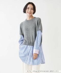 NEMIKA / ネミカ ニット・セーター | 異素材切替ニットプルオーバー【NEMIKA】
