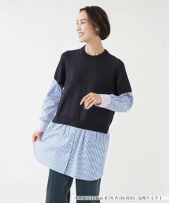 NEMIKA / ネミカ ニット・セーター | 異素材切替ニットプルオーバー【NEMIKA】