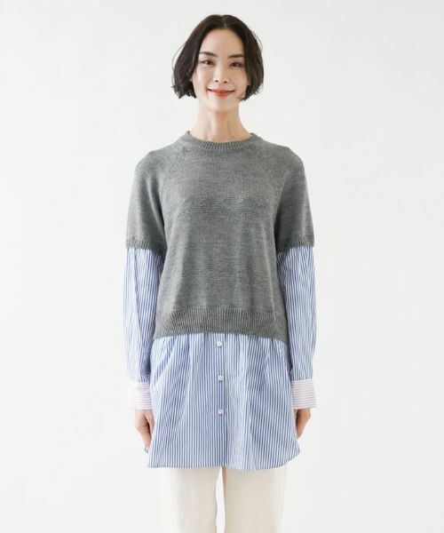 NEMIKA / ネミカ ニット・セーター | 異素材切替ニットプルオーバー【NEMIKA】 | 詳細4
