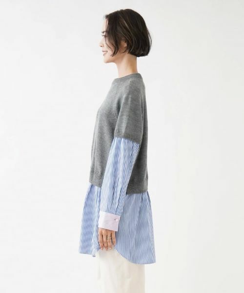 NEMIKA / ネミカ ニット・セーター | 異素材切替ニットプルオーバー【NEMIKA】 | 詳細5