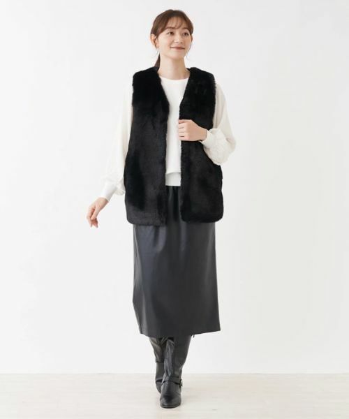 NEMIKA / ネミカ テーラードジャケット | フェイクファーベスト【NEMIKA】 | 詳細1
