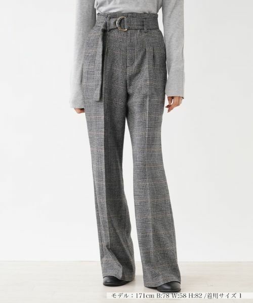NEMIKA / ネミカ その他パンツ | 【セットアップ対応商品】【小林有里さん着用】チェック柄ワイドパンツ【NEMIKA】(グレー系)