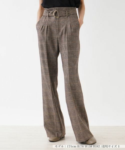 NEMIKA / ネミカ その他パンツ | 【セットアップ対応商品】【小林有里さん着用】チェック柄ワイドパンツ【NEMIKA】(ブラウン)