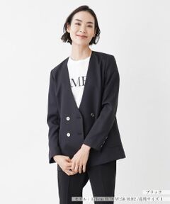NEMIKA / ネミカ テーラードジャケット | ノーカラーダブルブレストジャケット【NEMIKA】