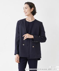 NEMIKA / ネミカ テーラードジャケット | ノーカラーダブルブレストジャケット【NEMIKA】