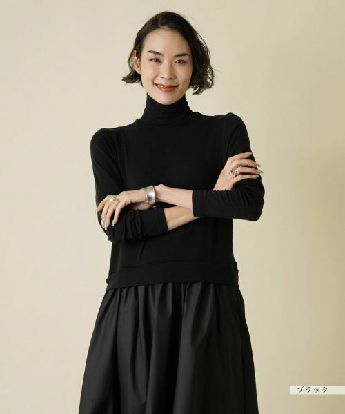 NEMIKA / ネミカ ドレス | 異素材切替ワンピース【PUPULA】 | 詳細16